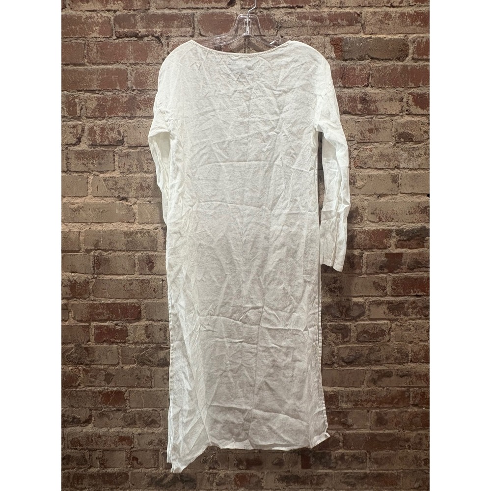 Reformation White Long Sleeve Gauze Maxi Dress Cover Up Side Slits Size XS - Picture 7 of 7